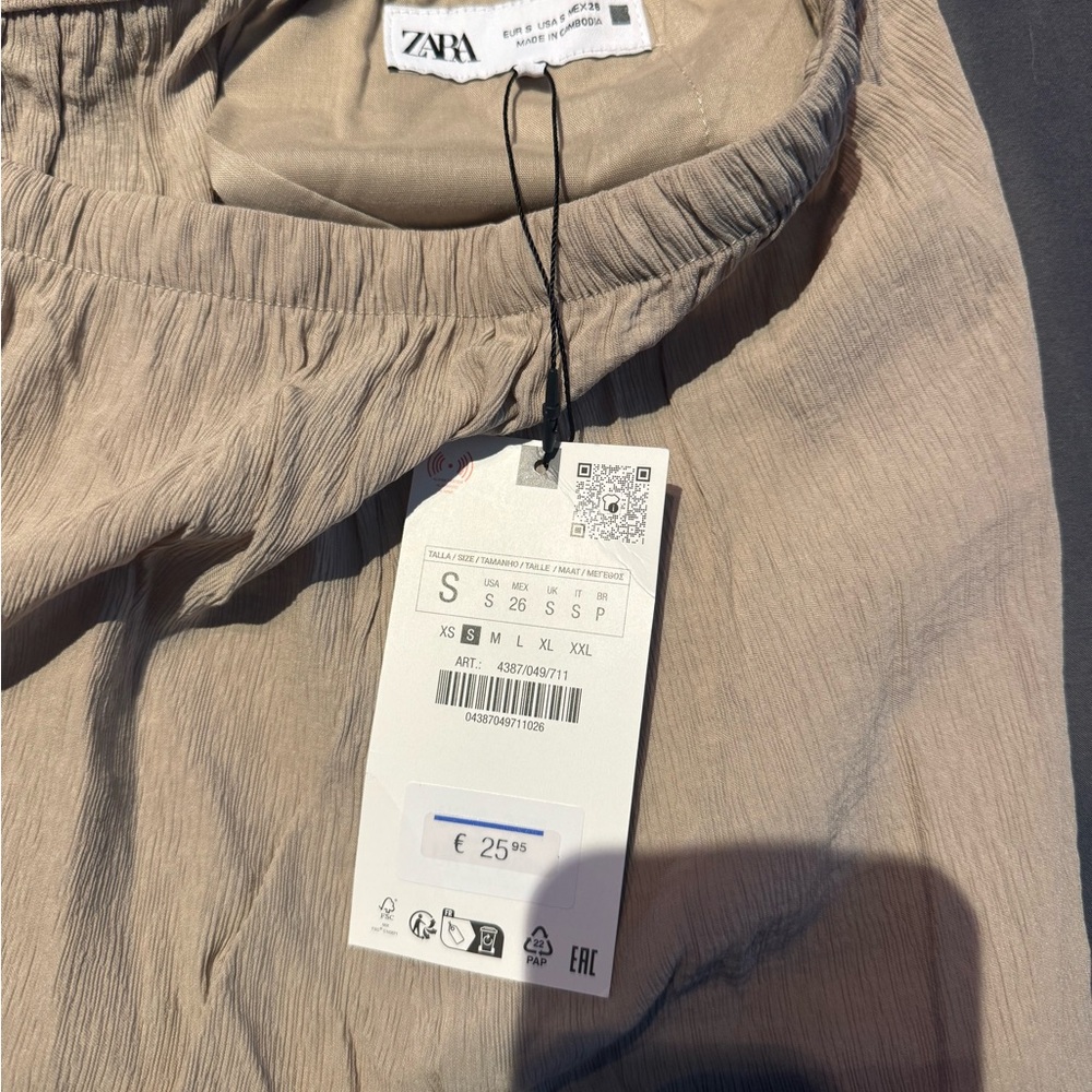 Zara Tan Wide Leg Pants